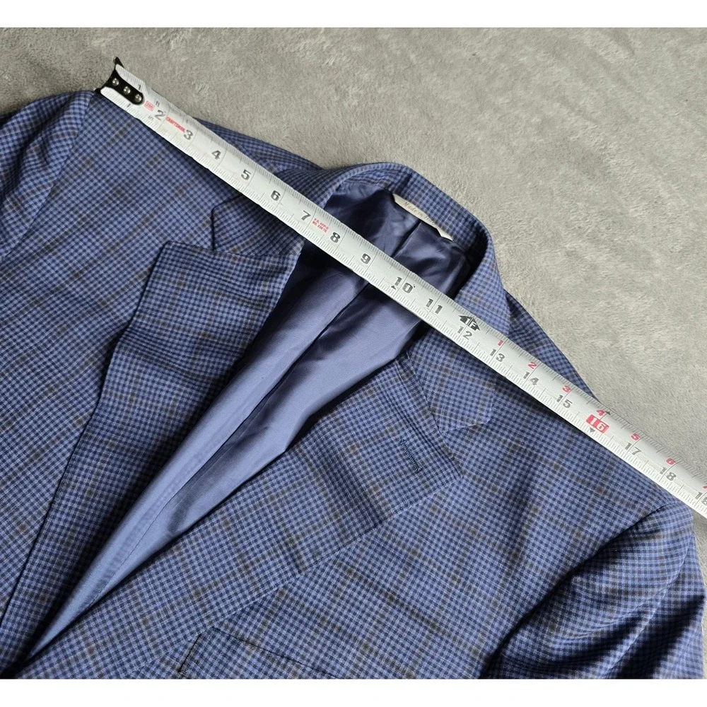 Canali 1934 Blazer Sportscoat Mens 46R Blue Plaid Italian Wool 2-Button